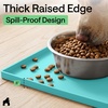 image:imageGORILLA GRIP Waterproof Dog Food Mat Pet Feeding Placemat 12x8 GrayTurquoise
