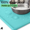 image:imageGORILLA GRIP Waterproof Dog Food Mat Pet Feeding Placemat 12x8 GrayTurquoise