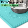 image:imageGORILLA GRIP Waterproof Dog Food Mat Pet Feeding Placemat 12x8 GrayTurquoise