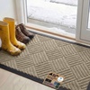 image:imageGORILLA GRIP WeatherMAX Door Mat Indoor Outdoor Use 29x17 Gray DiamondBeige Diamond