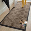image:imageGORILLA GRIP WeatherMAX Door Mat Indoor Outdoor Use 29x17 Gray DiamondBeige Maze
