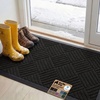 image:imageGORILLA GRIP WeatherMAX Door Mat Indoor Outdoor Use 29x17 Gray DiamondBlack Diamond