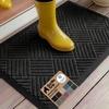 image:imageGORILLA GRIP WeatherMAX Door Mat Indoor Outdoor Use 29x17 Gray DiamondBlack Diamond