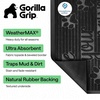 image:imageGORILLA GRIP WeatherMAX Door Mat Indoor Outdoor Use 29x17 Gray DiamondBlack Paws