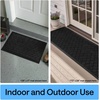 image:imageGORILLA GRIP WeatherMAX Door Mat Indoor Outdoor Use 29x17 Gray DiamondBlack Quatrefoil