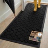 image:imageGORILLA GRIP WeatherMAX Door Mat Indoor Outdoor Use 29x17 Gray DiamondBlack Quatrefoil
