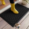 image:imageGORILLA GRIP WeatherMAX Door Mat Indoor Outdoor Use 29x17 Gray DiamondBlack Quatrefoil