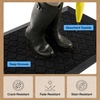image:imageGORILLA GRIP WeatherMAX Door Mat Indoor Outdoor Use 29x17 Gray DiamondBlack Quatrefoil