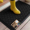 image:imageGORILLA GRIP WeatherMAX Door Mat Indoor Outdoor Use 29x17 Gray DiamondBlack Quatrefoil