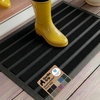 image:imageGORILLA GRIP WeatherMAX Door Mat Indoor Outdoor Use 29x17 Gray DiamondBlack Stripe