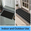 image:imageGORILLA GRIP WeatherMAX Door Mat Indoor Outdoor Use 29x17 Gray DiamondBlack Stripe