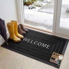 image:imageGORILLA GRIP WeatherMAX Door Mat Indoor Outdoor Use 29x17 Gray DiamondBlack Welcome