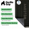 image:imageGORILLA GRIP WeatherMAX Door Mat Indoor Outdoor Use 29x17 Gray DiamondBlack Welcome