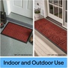 image:imageGORILLA GRIP WeatherMAX Door Mat Indoor Outdoor Use 29x17 Gray DiamondBurgundy Leaves