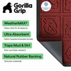 image:imageGORILLA GRIP WeatherMAX Door Mat Indoor Outdoor Use 29x17 Gray DiamondBurgundy Leaves