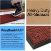 image:imageGORILLA GRIP WeatherMAX Door Mat Indoor Outdoor Use 29x17 Gray DiamondBurgundy Leaves