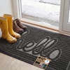 image:imageGORILLA GRIP WeatherMAX Door Mat Indoor Outdoor Use 29x17 Gray DiamondCharcoal Hello