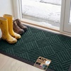 image:imageGORILLA GRIP WeatherMAX Door Mat Indoor Outdoor Use 29x17 Gray DiamondGreen Diamond