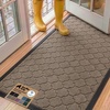 image:imageGORILLA GRIP WeatherMAX Door Mat Indoor Outdoor Use 29x17 Gray DiamondLatte Quatrefoil