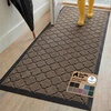 image:imageGORILLA GRIP WeatherMAX Door Mat Indoor Outdoor Use 29x17 Gray DiamondLatte Quatrefoil