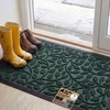 image:imageGORILLA GRIP WeatherMAX Door Mat Indoor Outdoor Use 29x17 Gray DiamondMoss Vine Leaves