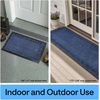 image:imageGORILLA GRIP WeatherMAX Door Mat Indoor Outdoor Use 29x17 Gray DiamondNavy Greek Keys