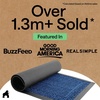 image:imageGORILLA GRIP WeatherMAX Door Mat Indoor Outdoor Use 29x17 Gray DiamondNavy Greek Keys