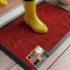 image:imageGORILLA GRIP WeatherMAX Door Mat Indoor Outdoor Use 29x17 Gray DiamondRed Vintage Wine