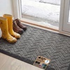image:imageGORILLA GRIP WeatherMAX Door Mat Indoor Outdoor Use 29x17 Gray DiamondSteel Chevron