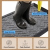 image:imageGORILLA GRIP WeatherMAX Door Mat Indoor Outdoor Use 29x17 Gray DiamondSteel Chevron
