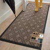 image:imageGORILLA GRIP WeatherMAX Door Mat Indoor Outdoor Use 29x17 Gray DiamondTaupe Basket Weave