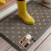 image:imageGORILLA GRIP WeatherMAX Door Mat Indoor Outdoor Use 29x17 Gray DiamondTaupe Basket Weave
