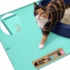 image:imageGORILLA GRIP Cat Litter Box Mat Easy Clean Silicone Mats 24x15 GrayTurquoise