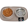 image:imageGORILLA GRIP Dog Bowl Set with Feeding Mat 304 Stainless Steel 2 Cup GrayBeige