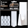 image:imageGORILLA GRIP Heavy Duty Adhesive Reusable Wall Hooks 5 Pack MetalWhite
