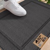 image:imageGORILLA GRIP Indoor Door Mat Rubber Backing Entry Rug 29x17 GrayDark Gray