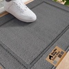 image:imageGORILLA GRIP Indoor Door Mat Rubber Backing Entry Rug 29x17 GrayGrey