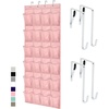 image:imageGORILLA GRIP Over the Door Shoe Organizer 24 Large Pockets BlackLight Pink