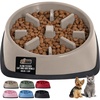 image:imageGORILLA GRIP Patented Slow Feeder Dog and Cat Bowl BPA Free 2 Cup GrayBeige