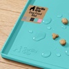image:imageGORILLA GRIP Waterproof Dog Food Mat Pet Feeding Placemat 12x8 GrayTurquoise