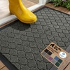image:imageGORILLA GRIP WeatherMAX Door Mat Indoor Outdoor Use 29x17 Gray DiamondGray Quatrefoil
