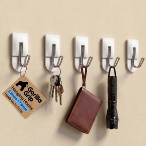 image:imageGORILLA GRIP Adhesive Wall Hooks for Hanging No Tools Required 5 PackWhite