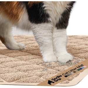 image:imageGORILLA GRIP Cat Litter Box Mat Coiled Mesh Trapping Mats 24x17 GrayBeige