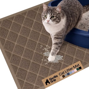image:imageGORILLA GRIP Cat Litter Box Mat Coiled Mesh Trapping Mats 24x17 GrayBrown