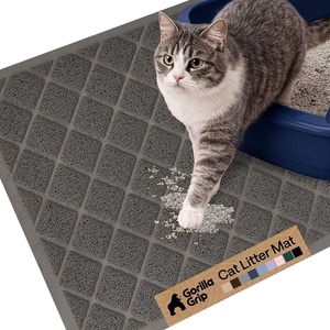 image:imageGORILLA GRIP Cat Litter Box Mat Coiled Mesh Trapping Mats 24x17 GrayCharcoal