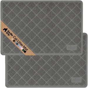 image:imageGORILLA GRIP Cat Litter Box Mat Coiled Mesh Trapping Mats 24x17 GrayGray