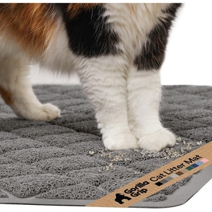 image:imageGORILLA GRIP Cat Litter Box Mat Coiled Mesh Trapping Mats 24x17 GrayGrey