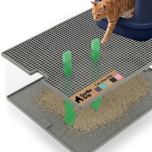 image:imageGORILLA GRIP Cat Litter Box Mat Dual Layer Silicone Tray 24x15 GrayGray