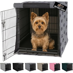 image:imageGORILLA GRIP Dog Crate Covers Wire Kennel Topper 42 in Gray Black PawGray Black Paw