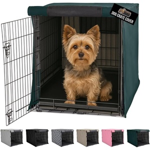 image:imageGORILLA GRIP Dog Crate Covers Wire Kennel Topper 42 in Gray Black PawHunter Green